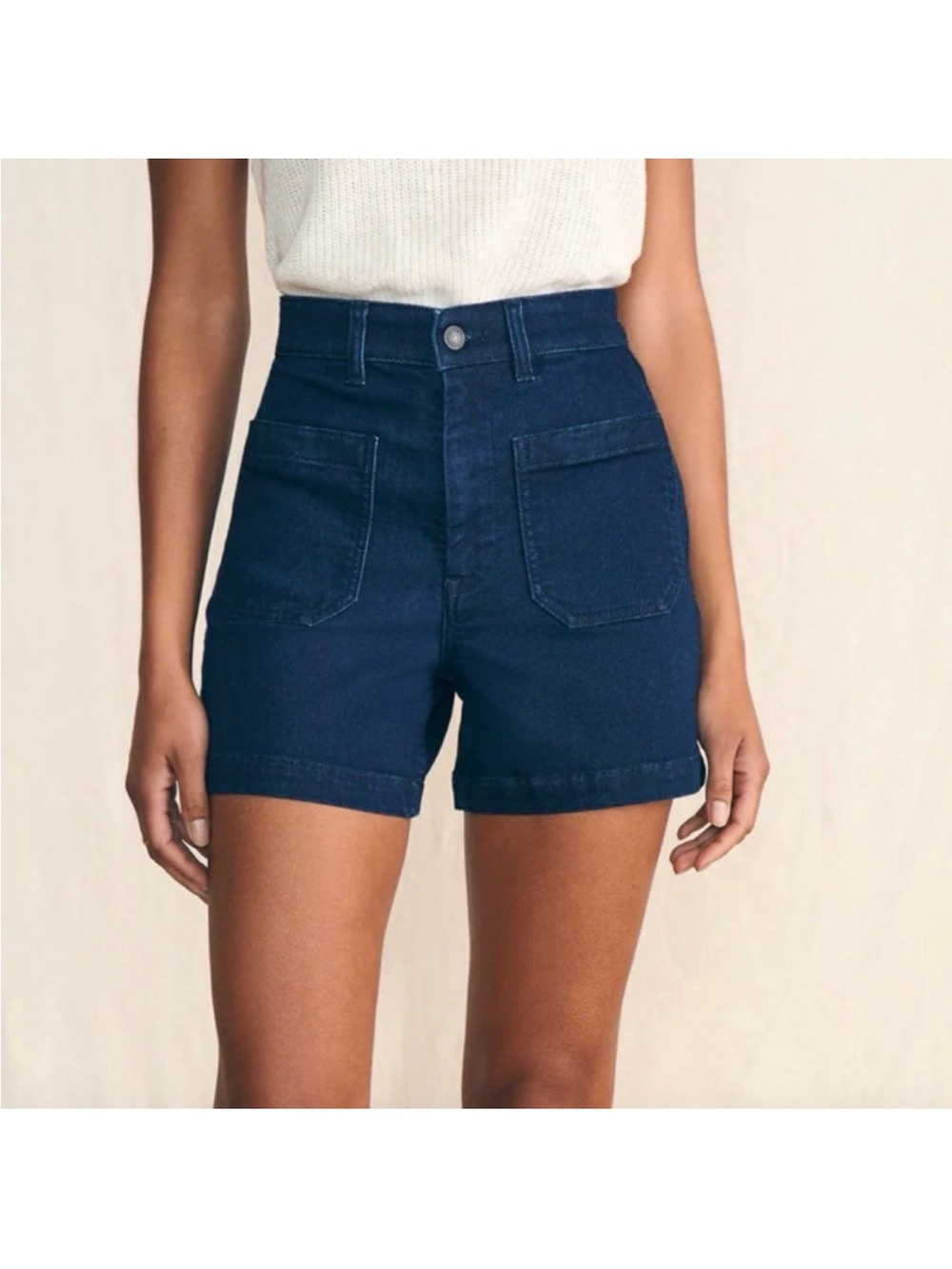 Faherty Stretch Terry Patch Pocket Denim Shorts 27